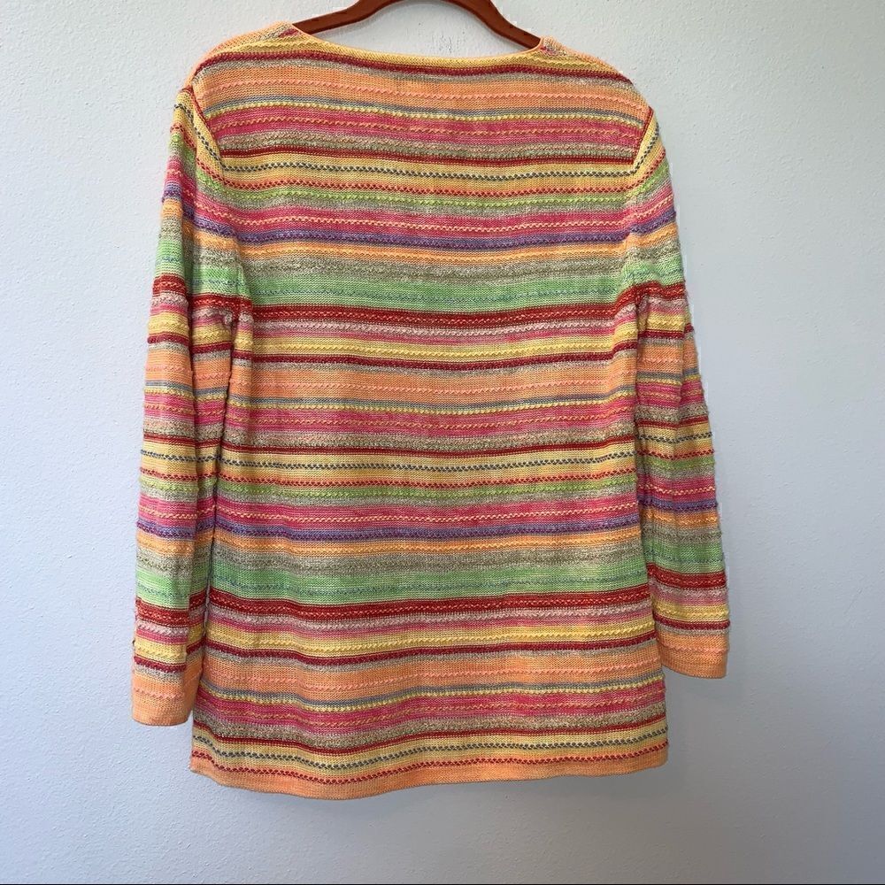 Talbots Colorful Striped Sweater Top - Picture 5 of 7